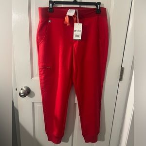 Womens figs pants red size small petite.